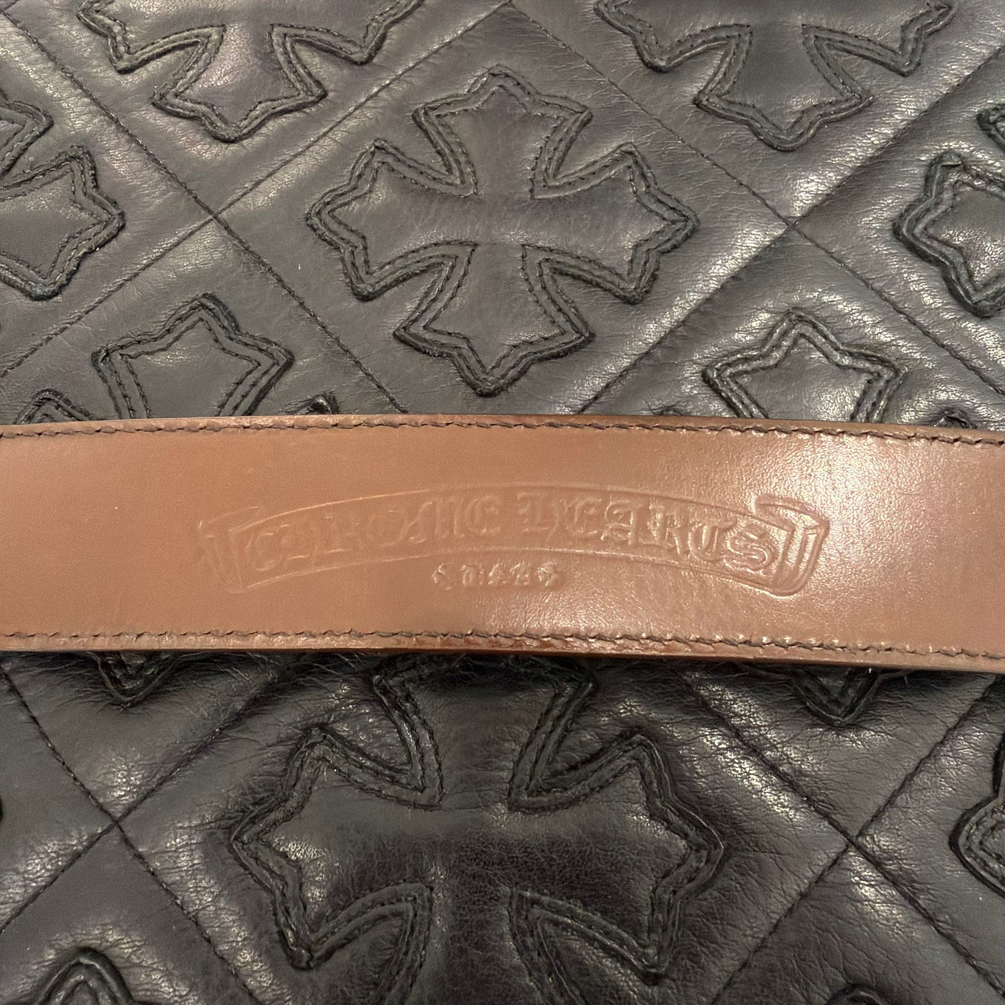 CHROME HEARTS 3PC Roller Leather Belt Size 32 inch クロムハーツ 3PC ローラー レザーベルト サイズ32インチ