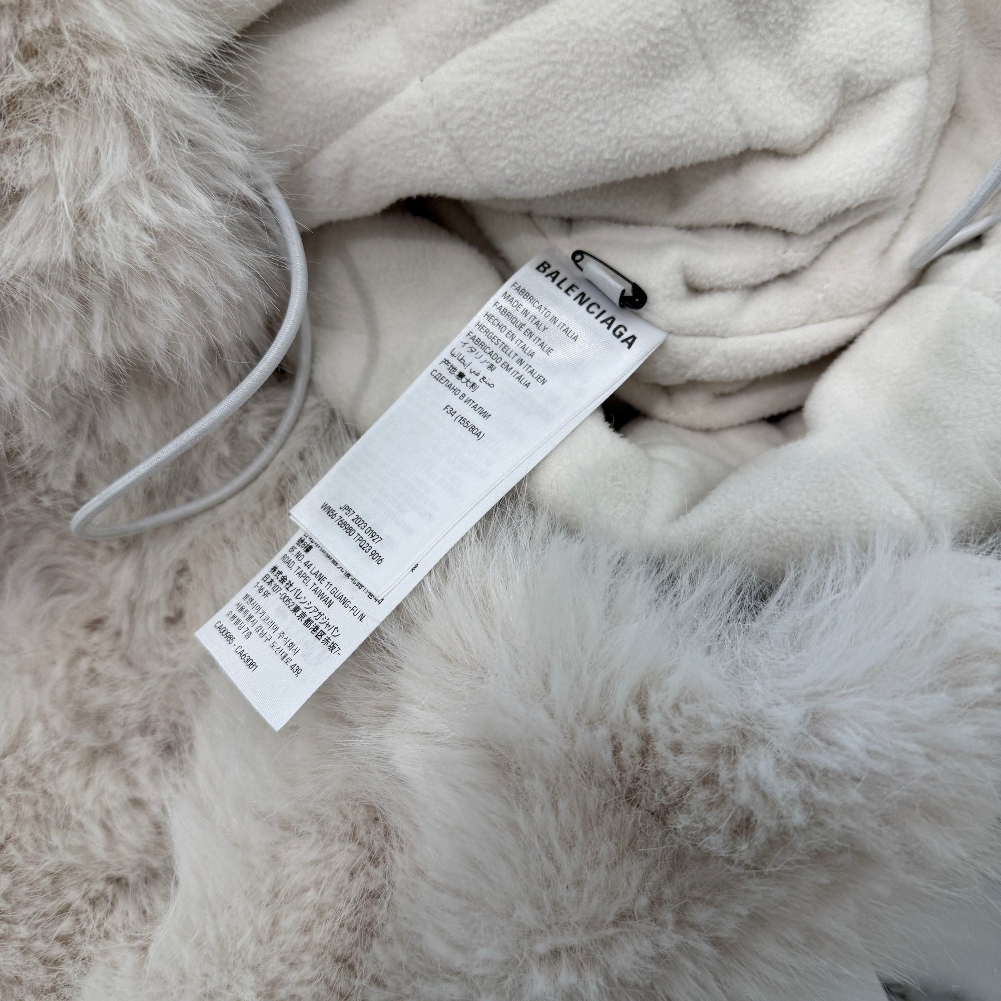 BALENCIAGA 2023AW Back Logo Blouson Fur Jacket 768980 TPQ23 Size 34 バレンシアガ バック ロゴ ブルゾン ファー ジャケット  サイズ34