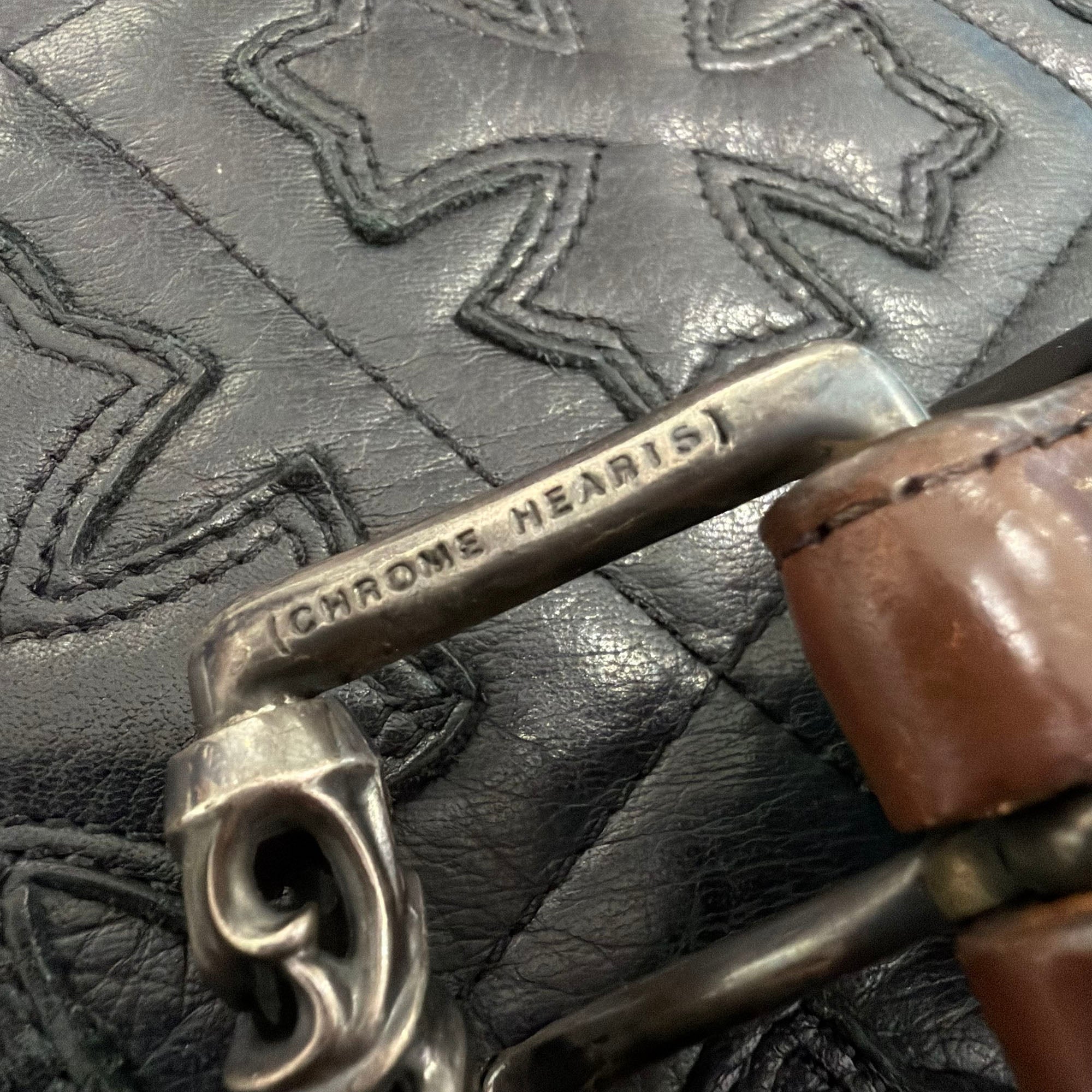 CHROME HEARTS 3PC Roller Leather Belt Size 32 inch クロムハーツ 3PC ローラー レザーベルト サイズ32インチ