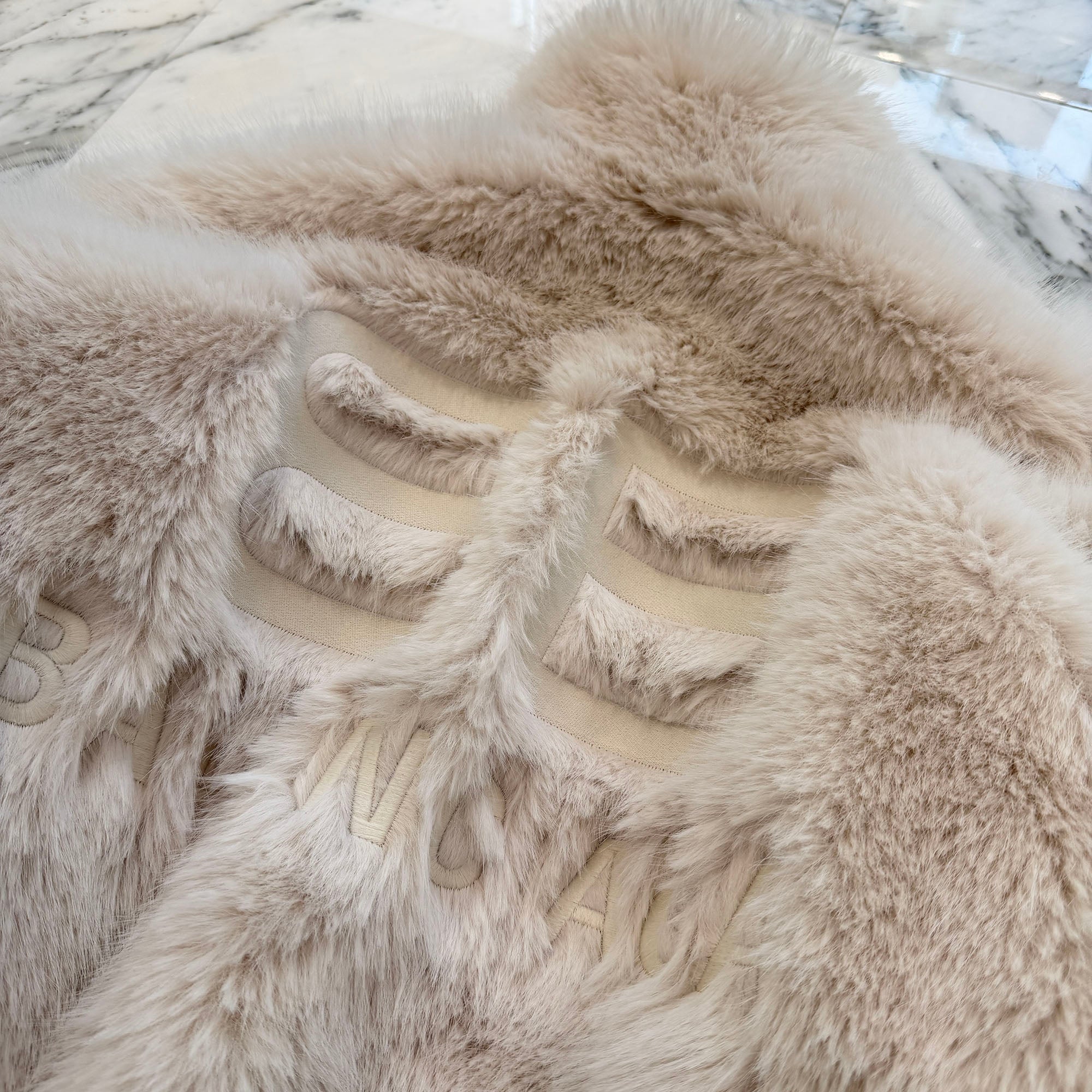 BALENCIAGA 2023AW Back Logo Blouson Fur Jacket 768980 TPQ23 Size 34 バレンシアガ バック ロゴ ブルゾン ファー ジャケット  サイズ34