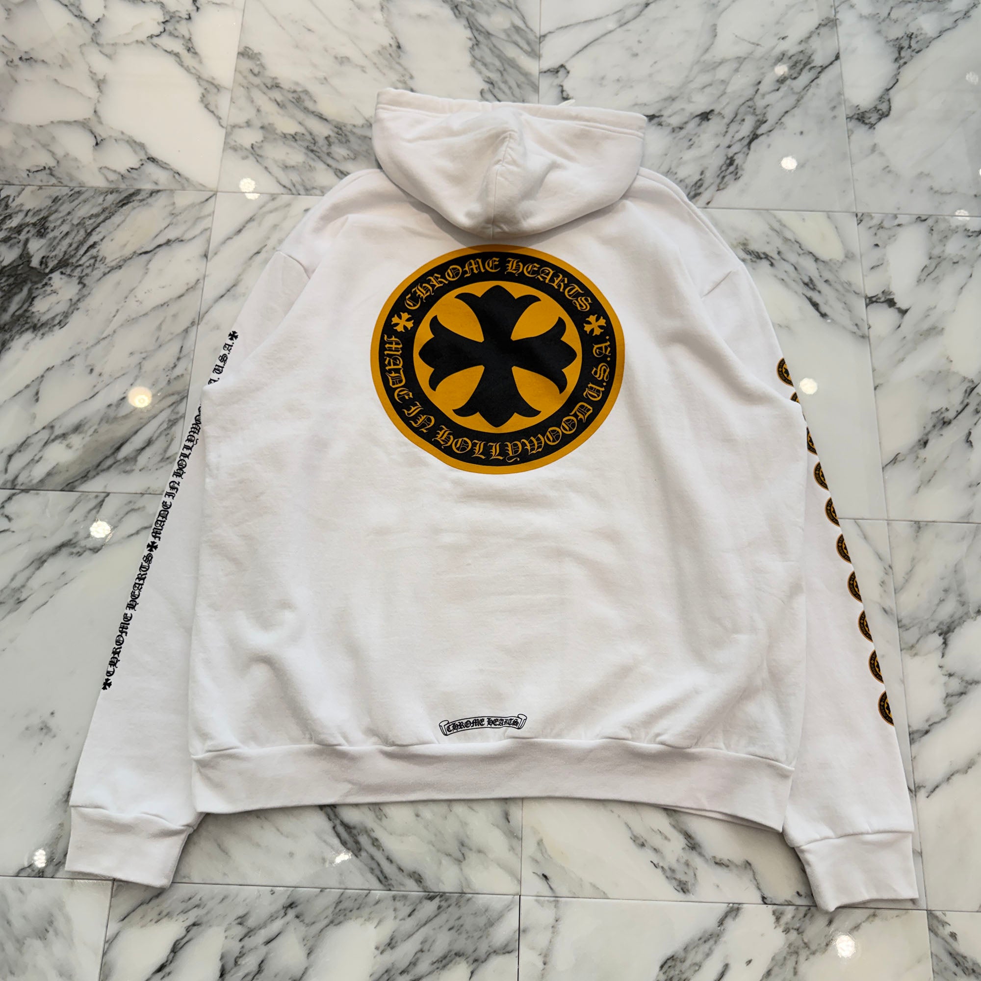 CHROME HEARTS CH Plus Yellow Cross Logo Pullover Hoodie Size XL クロムハーツ CHプラス イエロークロス ロゴ プルオーバーフーディー サイズXL