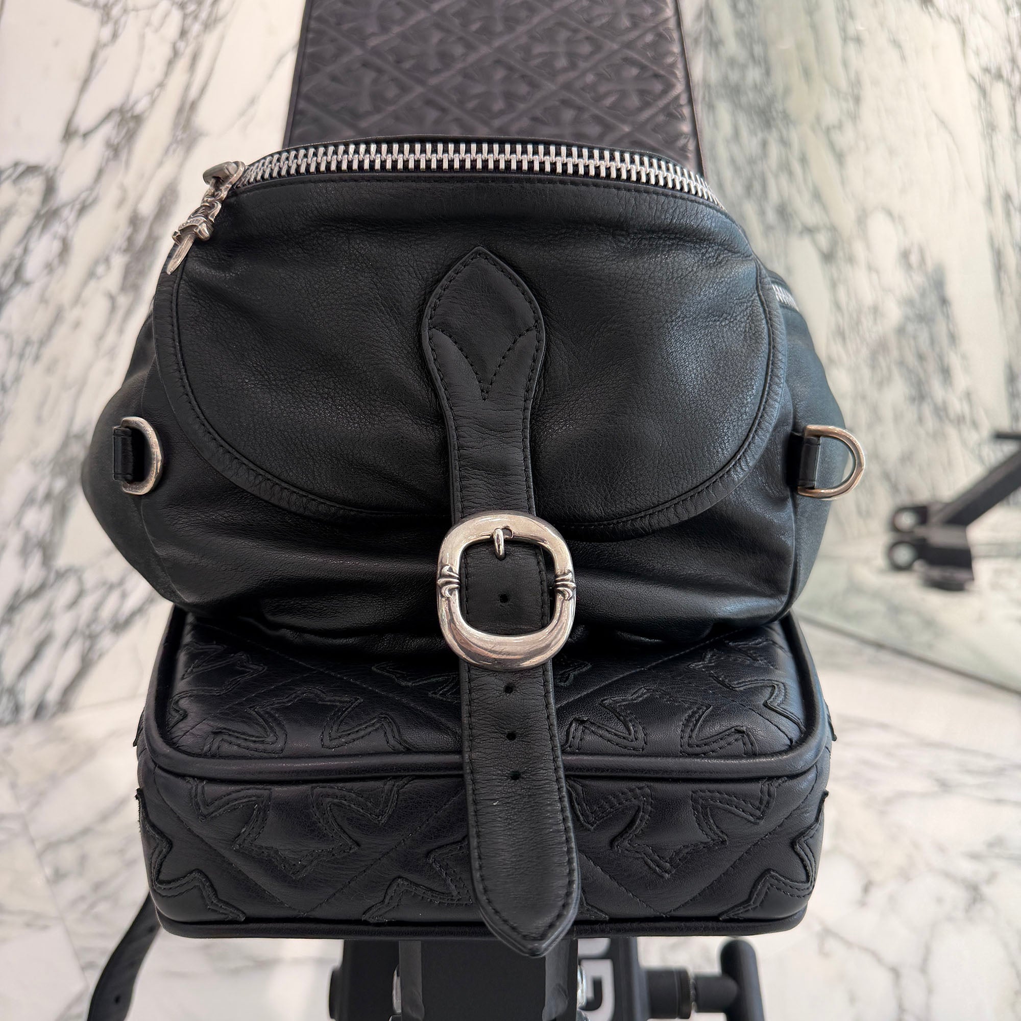 CHROME HEARTS SNAT PACK Leather Shoulder Bag Extra Large クロムハーツ スナットパック レザー ショルダーバッグ エクストララージ