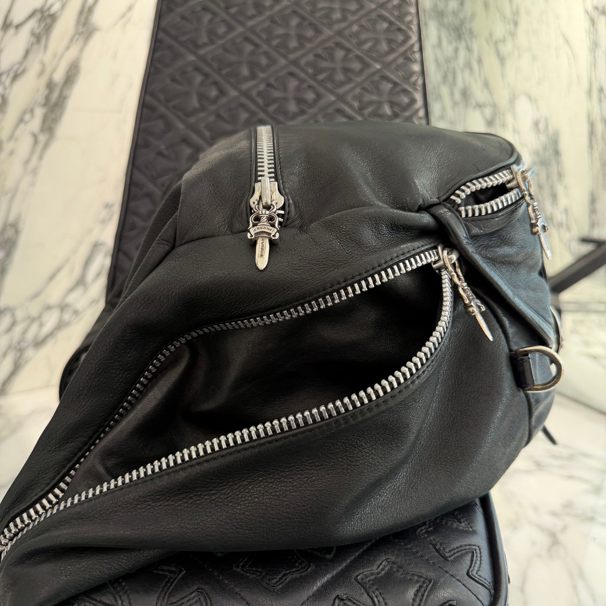 CHROME HEARTS SNAT PACK Leather Shoulder Bag Extra Large クロムハーツ スナットパック レザー ショルダーバッグ エクストララージ