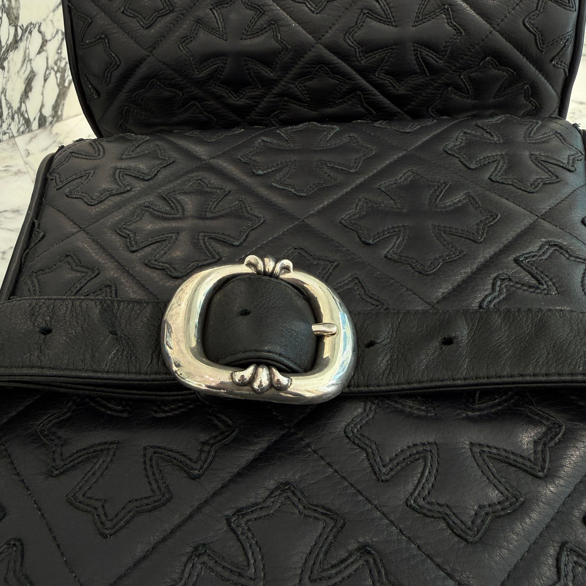 CHROME HEARTS SNAT PACK Leather Shoulder Bag Extra Large クロムハーツ スナットパック レザー ショルダーバッグ エクストララージ