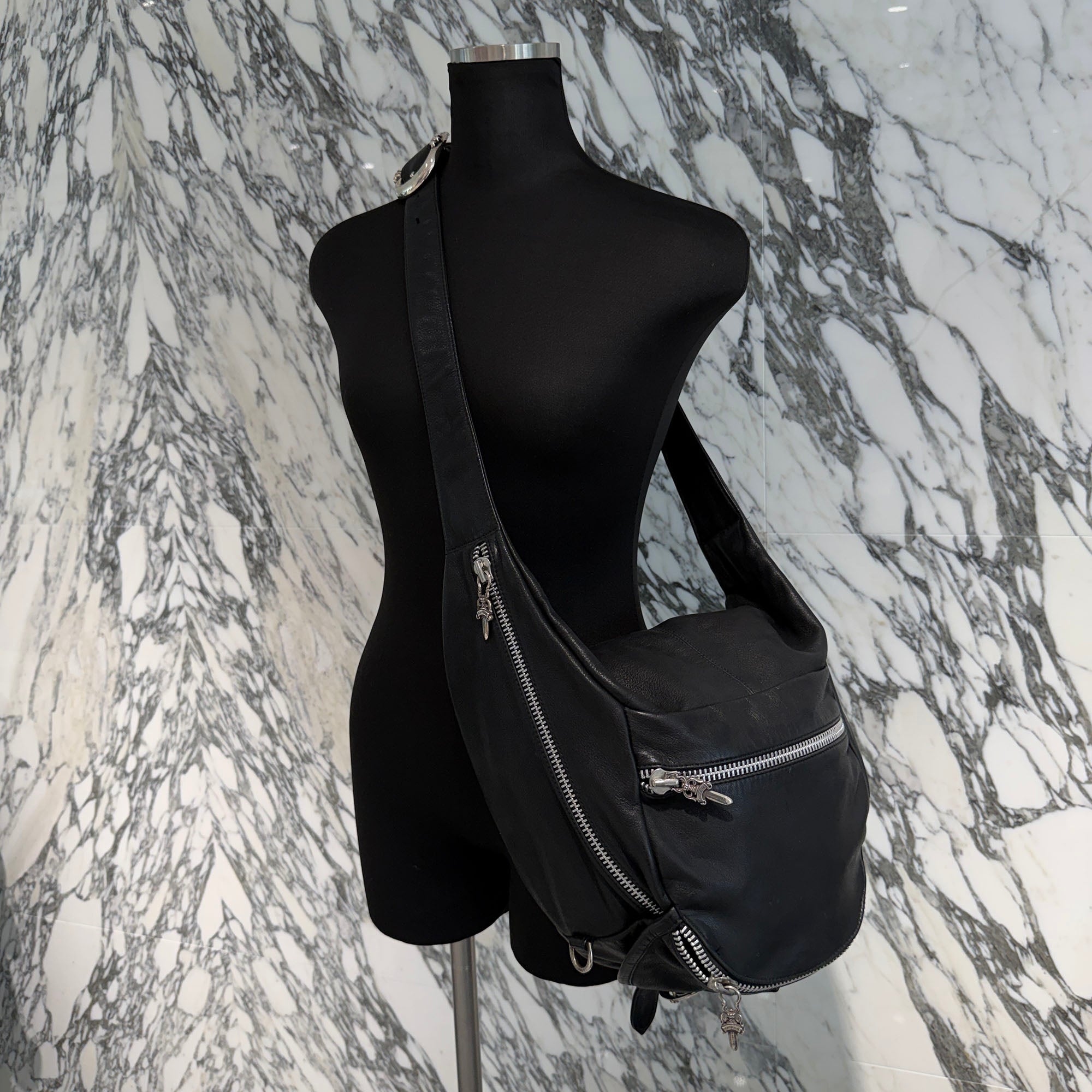 CHROME HEARTS SNAT PACK Leather Shoulder Bag Extra Large クロムハーツ スナットパック レザー ショルダーバッグ エクストララージ