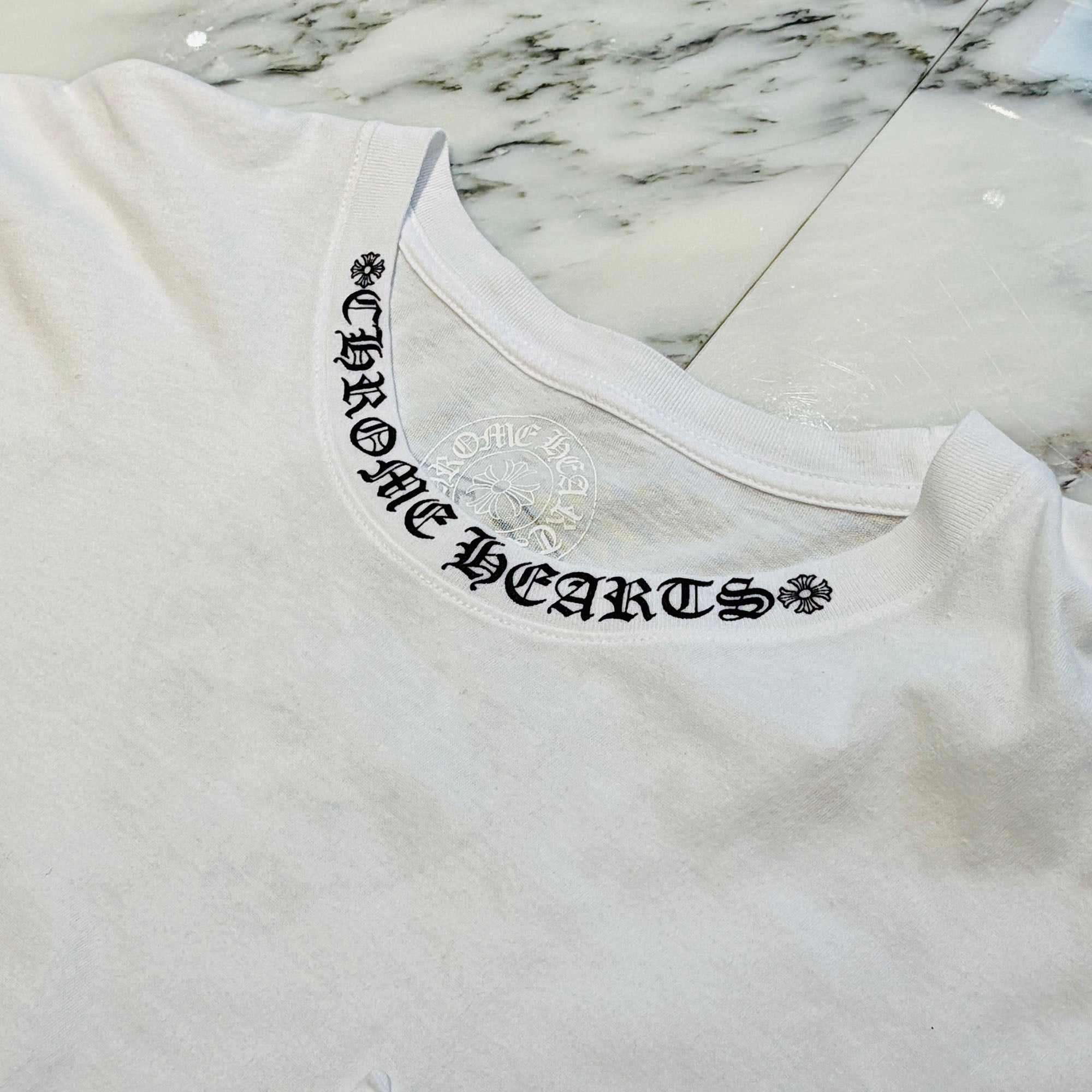 CHROME HEARTS Neck Logo Back Horseshoe Tee XXL クロムハーツ ネックロゴ バックホースシュー Tシャツ サイズXXL