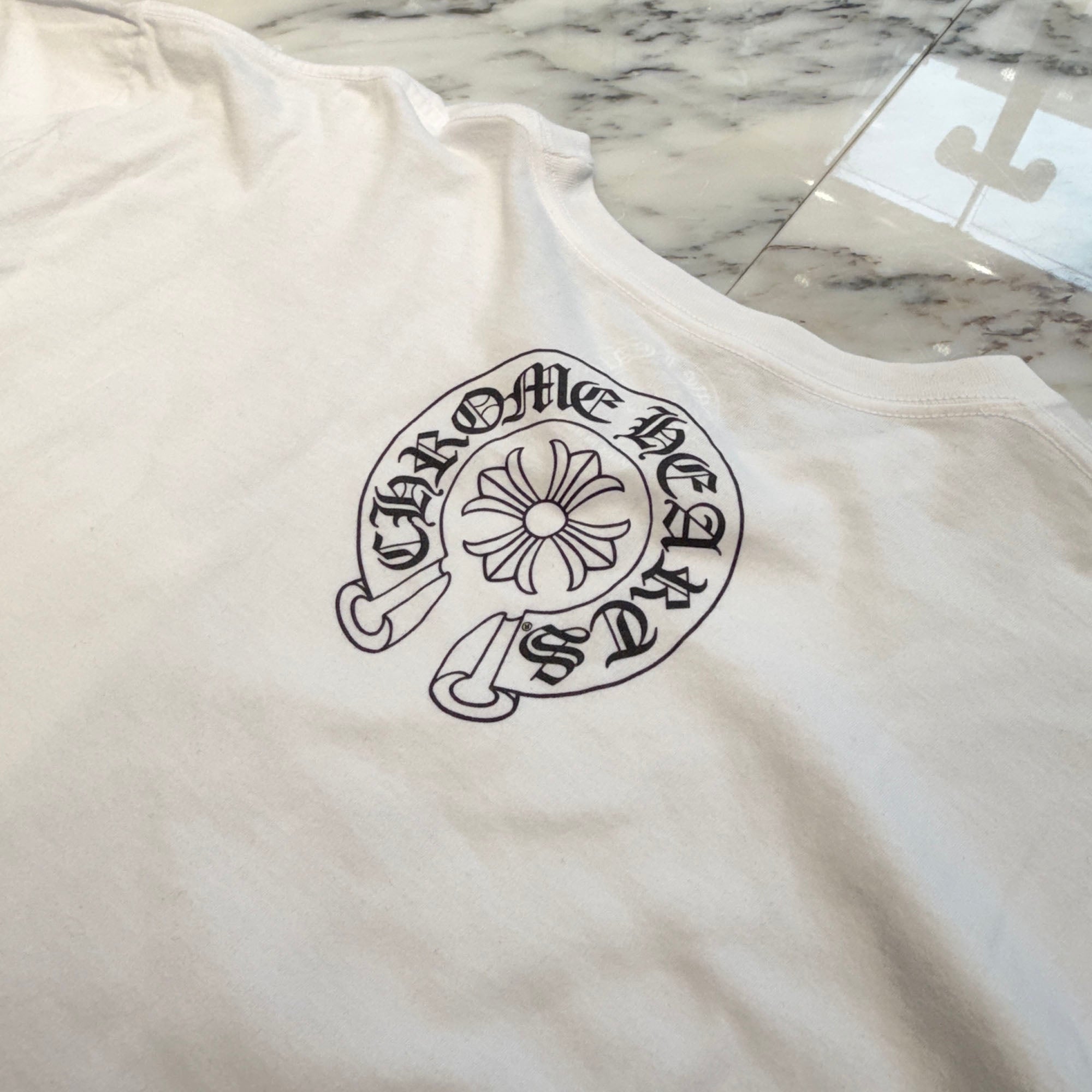 CHROME HEARTS Neck Logo Back Horseshoe Tee XXL クロムハーツ ネックロゴ バックホースシュー Tシャツ サイズXXL