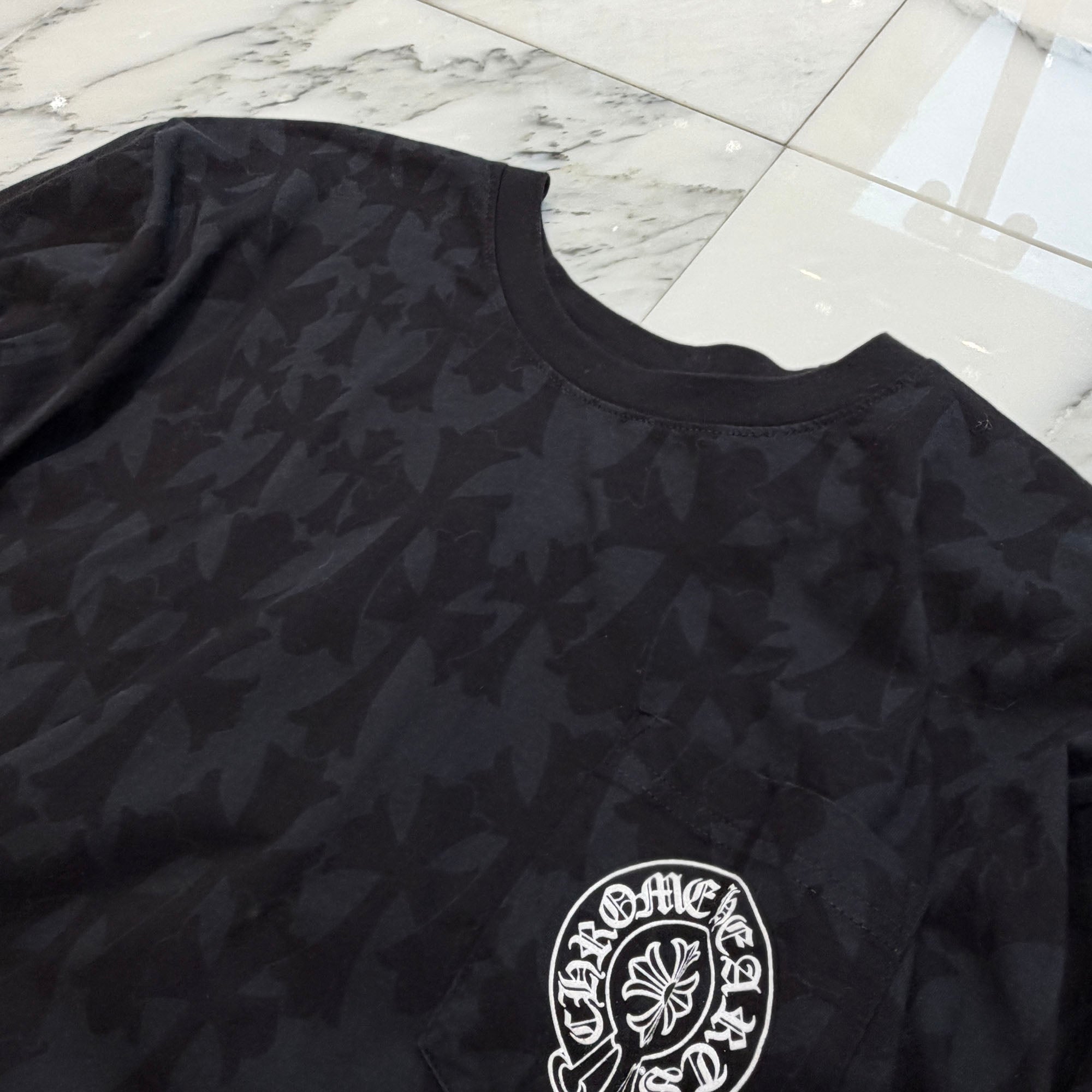 CHROME HEARTS 2024SS Graveyard Cemetery Cross Long Sleeve Tee Size XL クロムハーツ グレイブヤード セメタリークロス ロングスリーブTシャツ 総柄 サイズXL