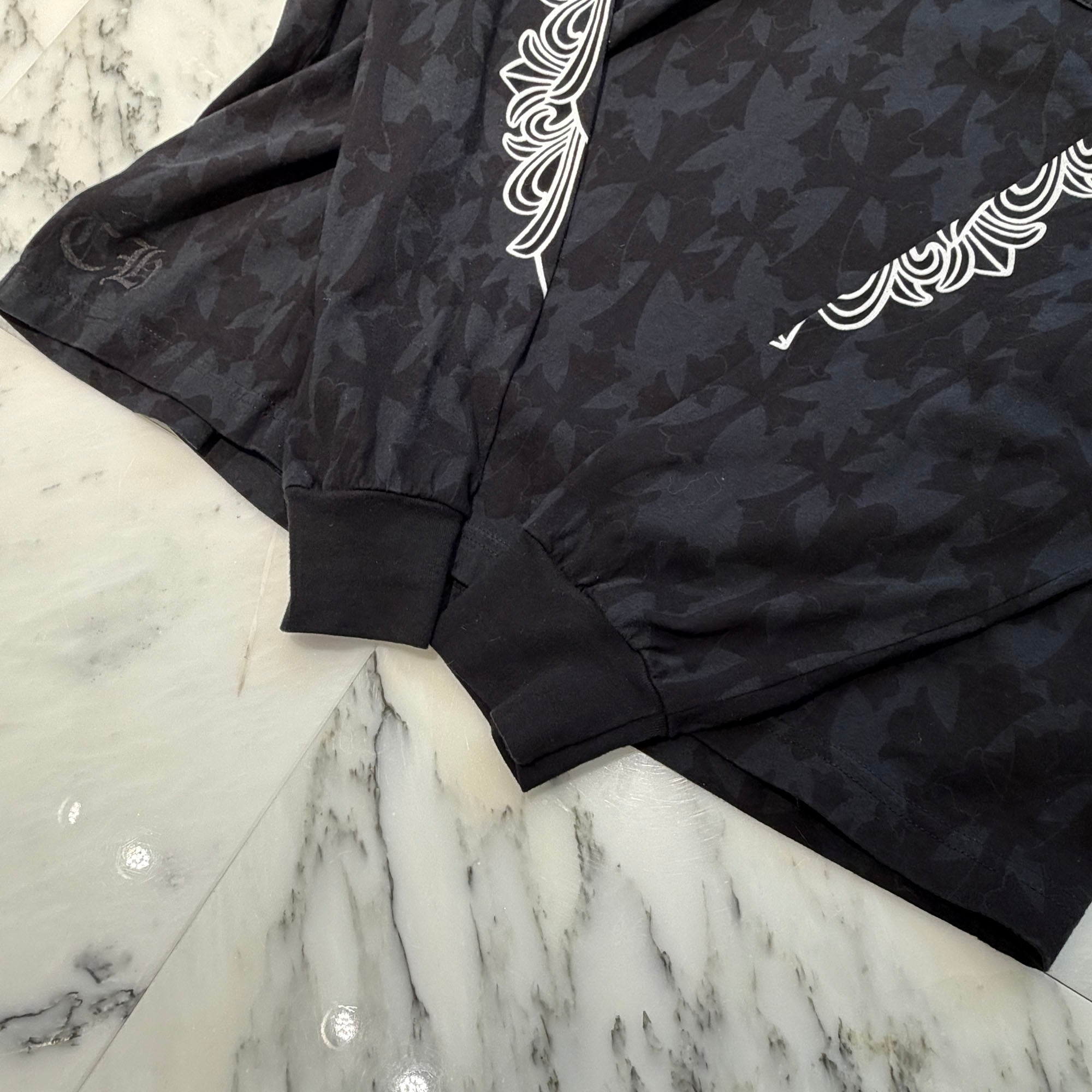 CHROME HEARTS 2024SS Graveyard Cemetery Cross Long Sleeve Tee Size XL クロムハーツ グレイブヤード セメタリークロス ロングスリーブTシャツ 総柄 サイズXL