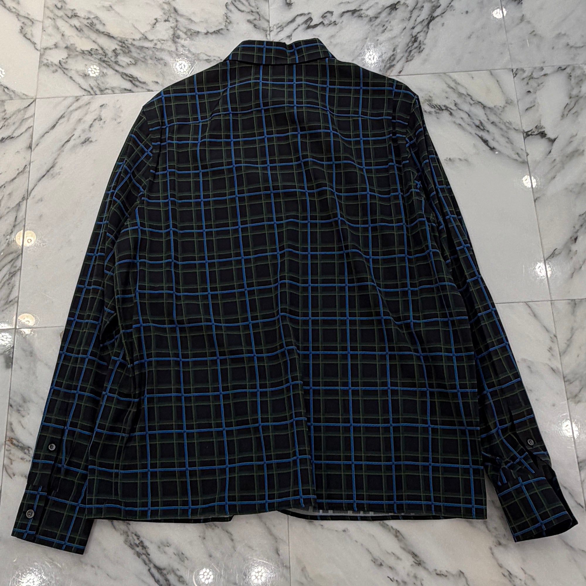 LOEWE 2022SS Anagram Stamp Check Shirt In Silk And Cotton H526Y05W77 Size 39 ロエベ アナグラム スタンプ チェック シャツ サイズ39