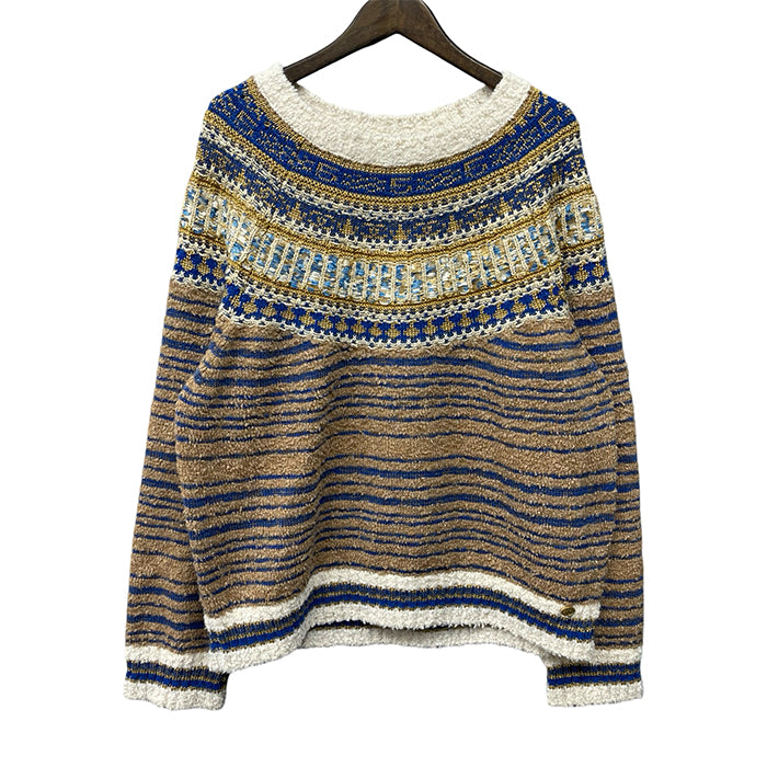 CHANEL 2019SS Nordic Pattern Knit Sweater P61617K47223 Size 50