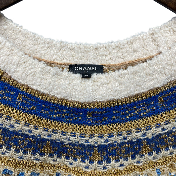 CHANEL 2019SS Nordic Pattern Knit Sweater P61617K47223 Size 50