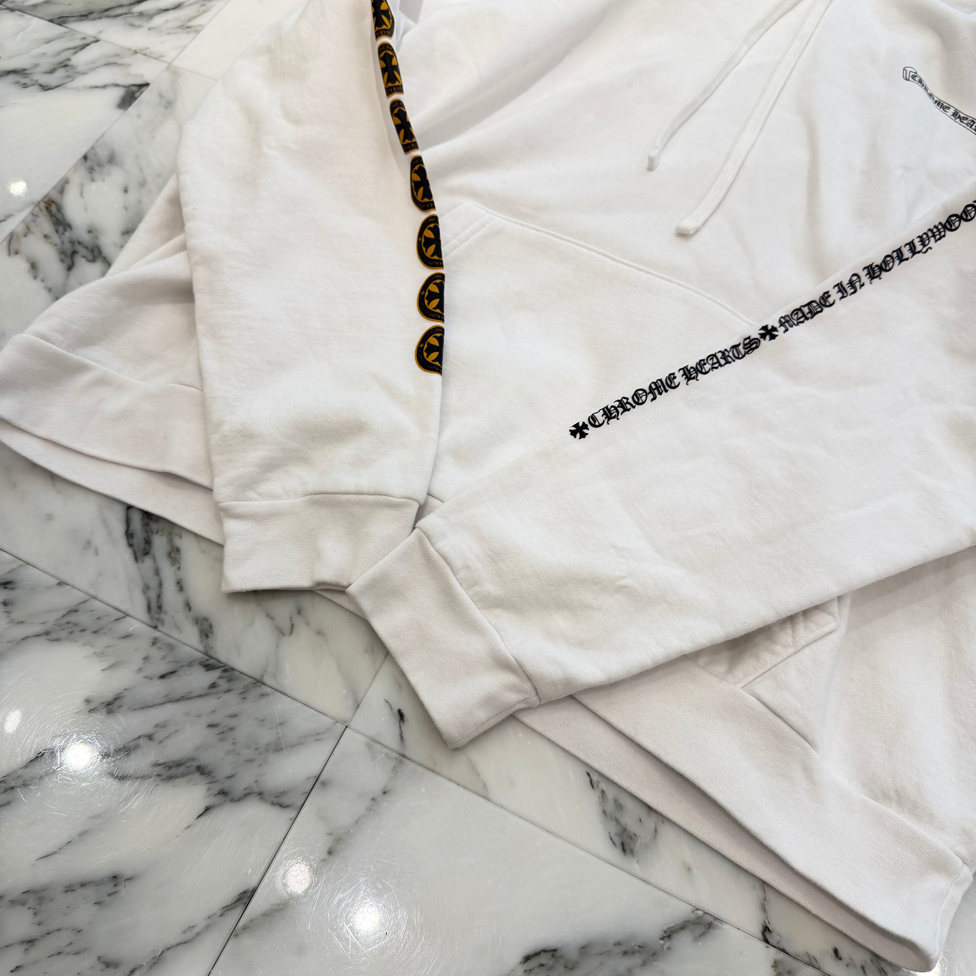 CHROME HEARTS CH Plus Yellow Cross Logo Pullover Hoodie Size XL クロムハーツ CHプラス イエロークロス ロゴ プルオーバーフーディー サイズXL