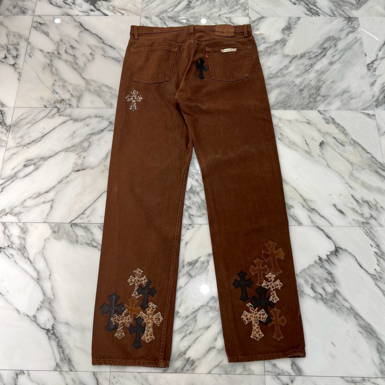 CHROME HEARTS × Levi's Body VNTG Multi Cross Leather Patch Jeans Size 33 クロムハーツ × リーバイスボディ ヴィンテージ クロスレザーパッチ ジーンズ デニムパンツ サイズ33