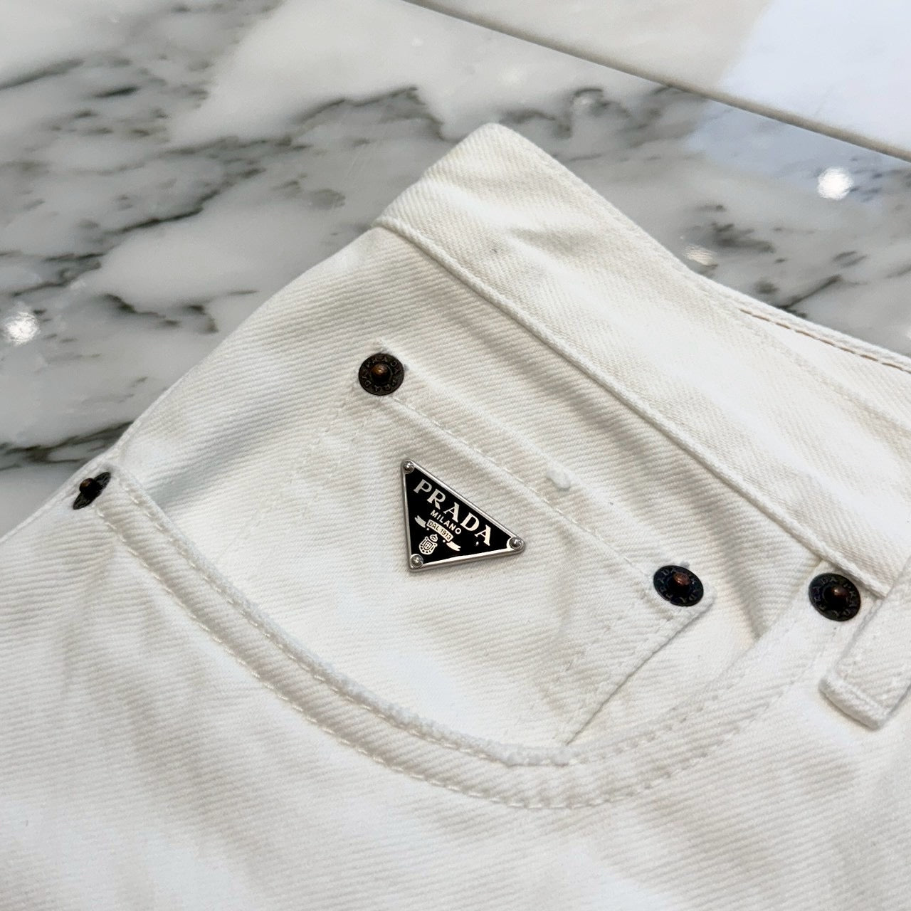 PRADA 2023SS Triangle Logo Plate Denim Pants GEB227 S231 12PA Size 30 プラダ トライアングルロゴプレート デニムパンツ サイズ30