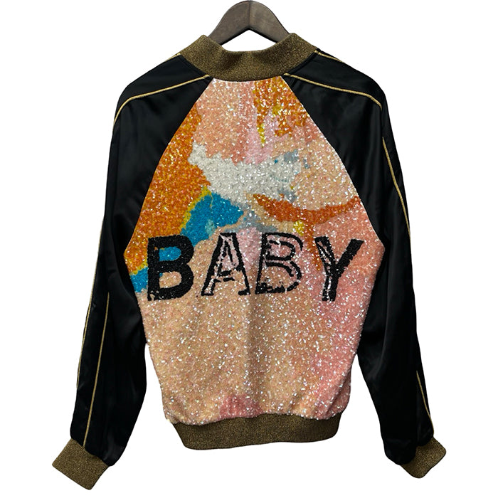 SAINT LAURENT PARIS 2016SS Back BABY Sequins Jacket 416031 Y961L Size 44