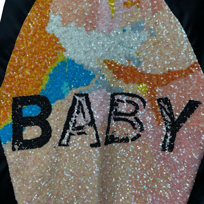 SAINT LAURENT PARIS 2016SS Back BABY Sequins Jacket 416031 Y961L Size 44