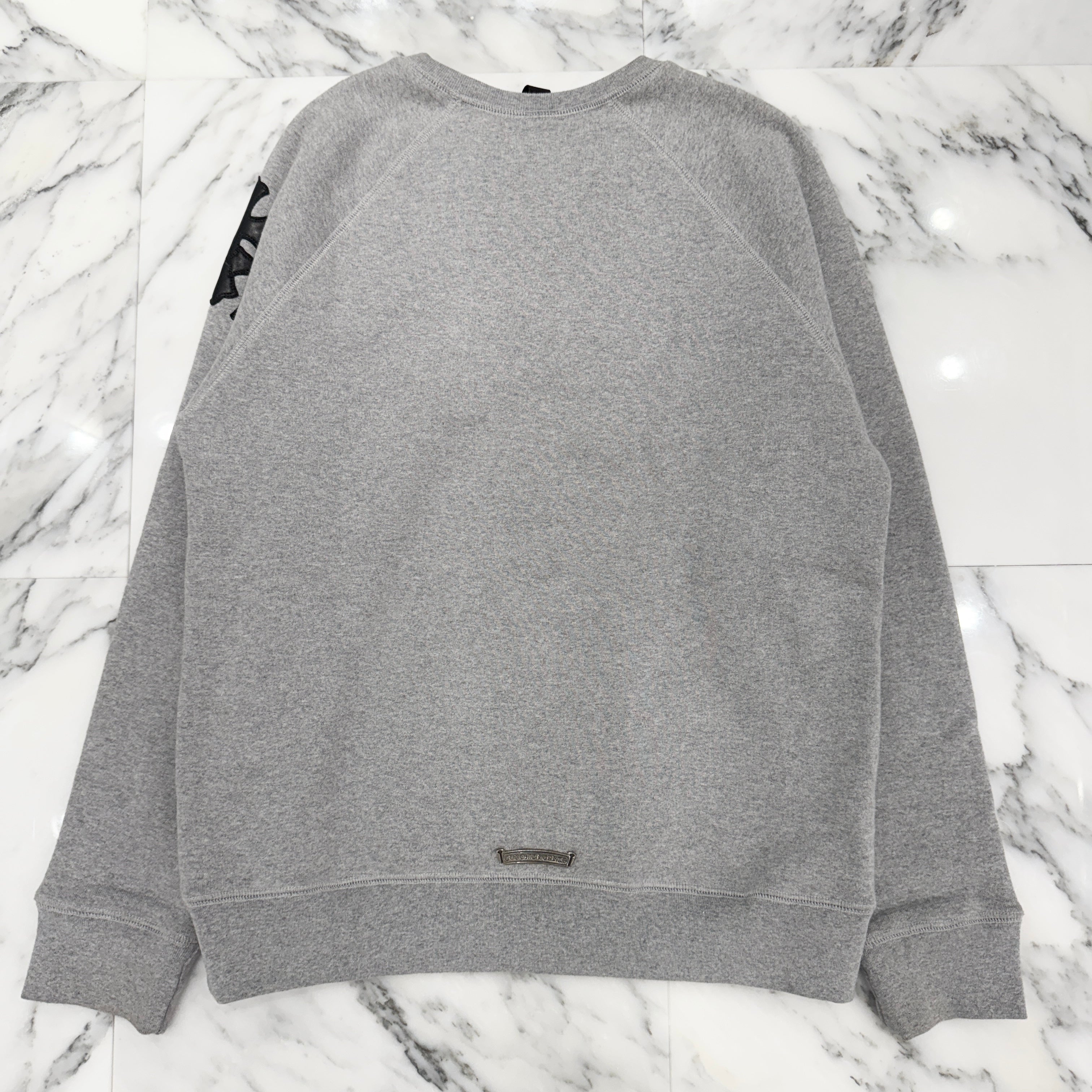 CHROME HEARTS Y NOT Cemetery Cross Leather Patch Sweatshirt Size L クロムハーツ ワイノット セメタリークロス レザーパッチ スウェットシャツ サイズL