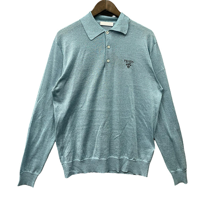 PRADA 2024SS Claasic Long Sleeved Polo Shirt UMB284 S221 1Z4Q Size 46