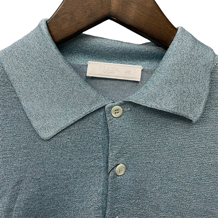 PRADA 2024SS Claasic Long Sleeved Polo Shirt UMB284 S221 1Z4Q Size 46