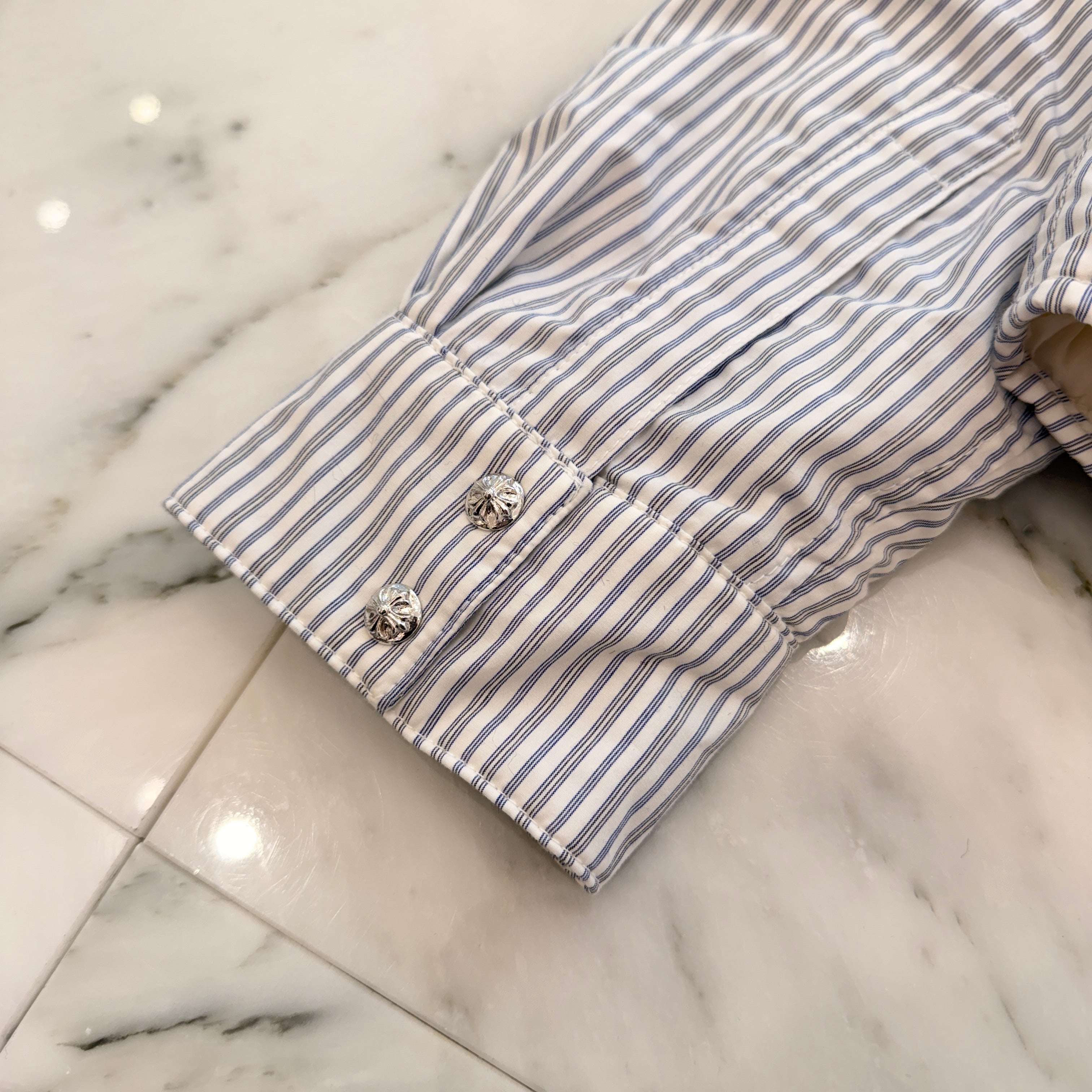 CHROME HEARTS Y NOT WORK DOG Striped Down Jacket Size S クロムハーツ ワイノット ワークドッグ ストライプ ダウンジャケット サイズS