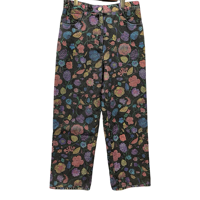 CHANEL 2021AW Chateau Des Dames Floral Jeans P70723V62507 Size 40
