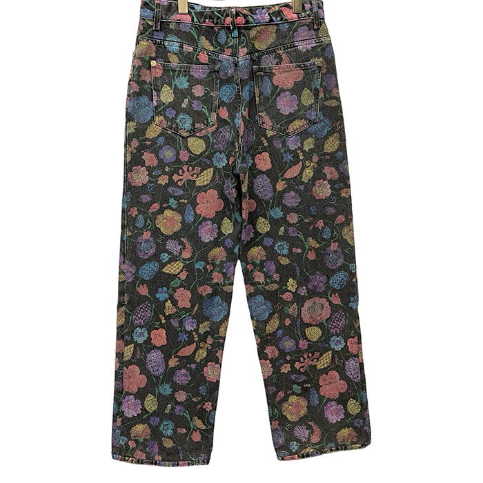 CHANEL 2021AW Chateau Des Dames Floral Jeans P70723V62507 Size 40