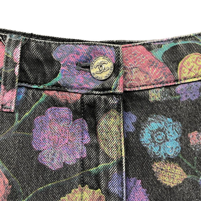 CHANEL 2021AW Chateau Des Dames Floral Jeans P70723V62507 Size 40