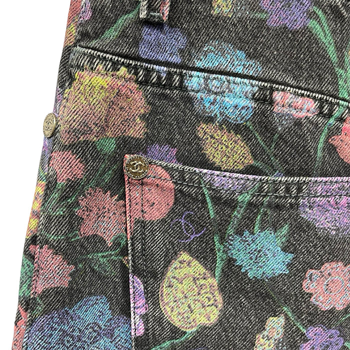 CHANEL 2021AW Chateau Des Dames Floral Jeans P70723V62507 Size 40