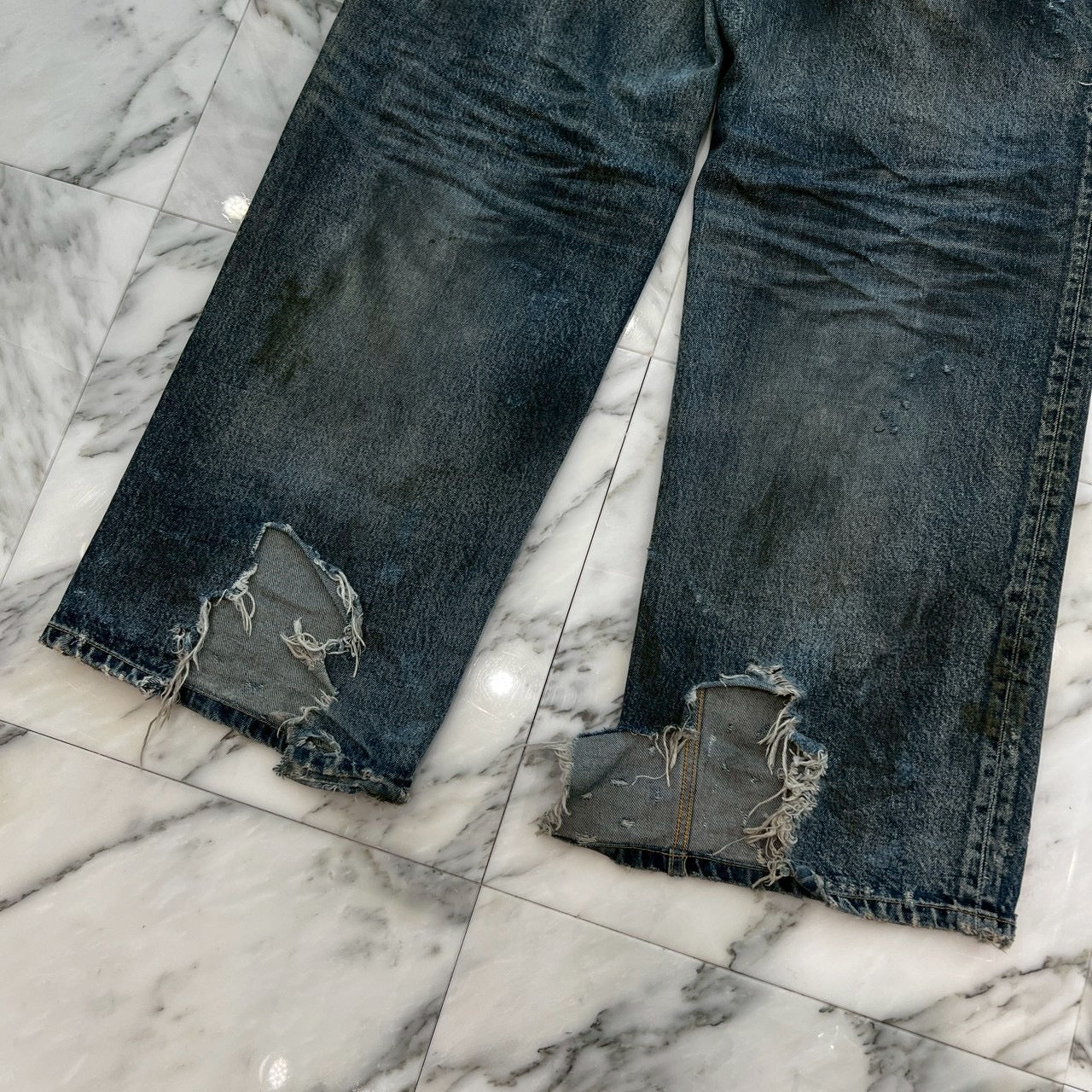 BALENCIAGA 2023SS Distressed Baggy Denim Pants 745213 TNW01 Size XS バレンシアガ ダメージ加工 バギーデニムパンツ サイズXS