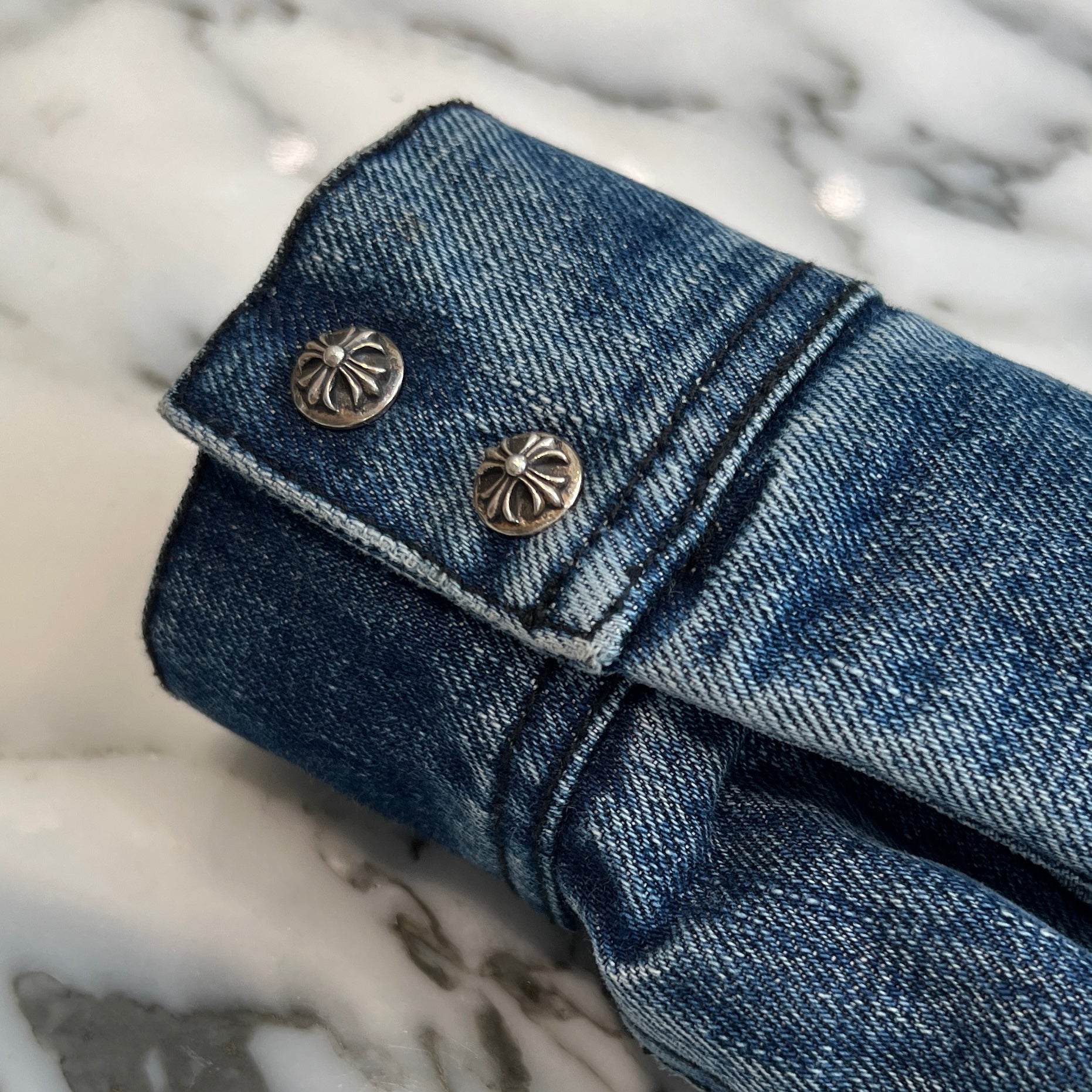 CHROME HEARTS WORK DOG DAD WASH Denim Jacket Size S クロムハーツ ワーク ドッグ ダッド ウォッシュ デニムジャケット サイズS