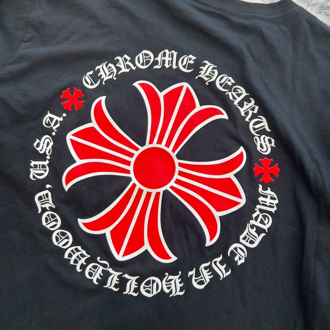 CHROME HEARTS Made In Hollywood Red CH Plus Long Sleeve Tee Size L クロムハーツ メイドインハリウッド CHプラス ロングスリーブTシャツ サイズL