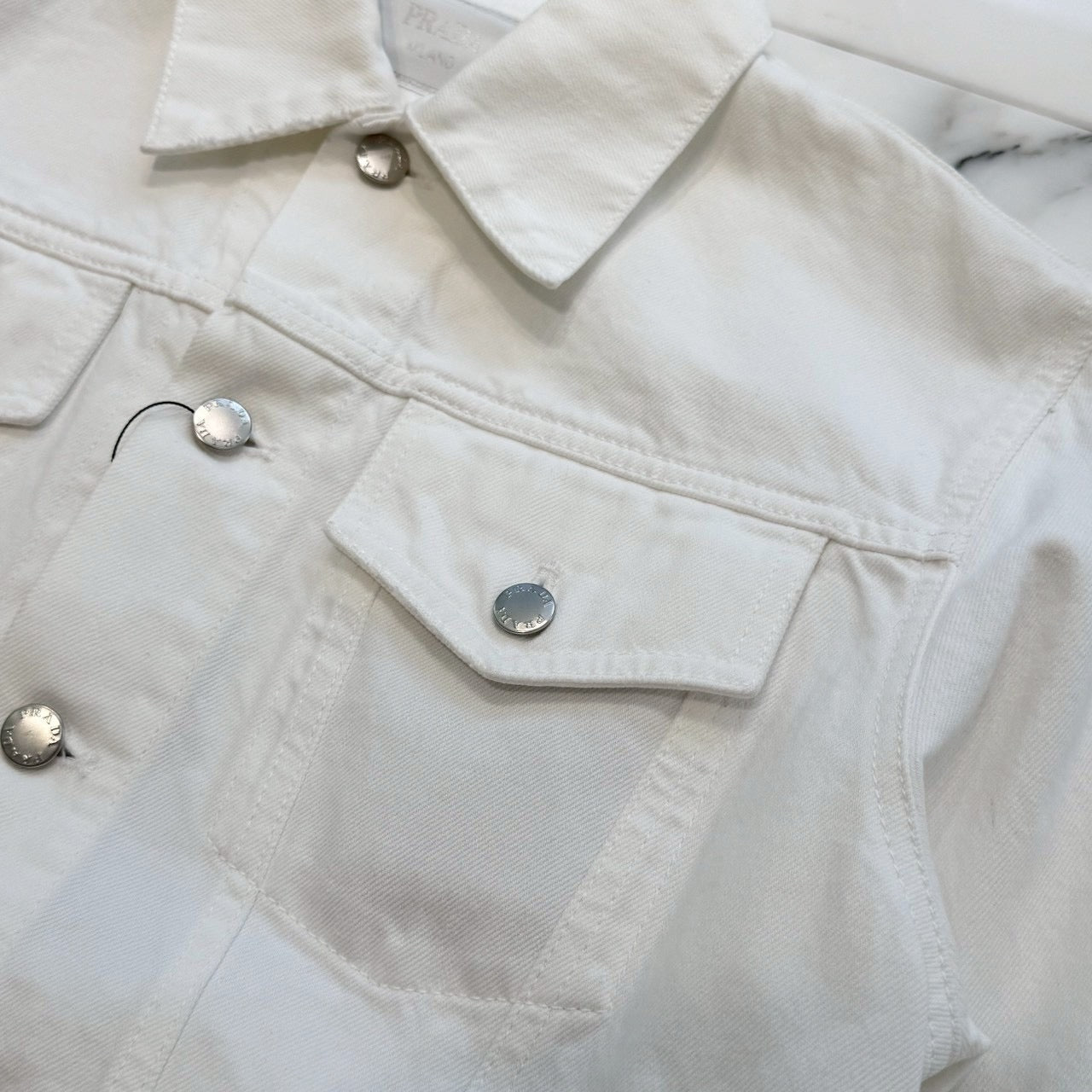 PRADA 2023SS Triangle Logo Plate Denim Jacket GEB227 S231 12PA Size S プラダ トライアングルロゴプレート デニムジャケット サイズS