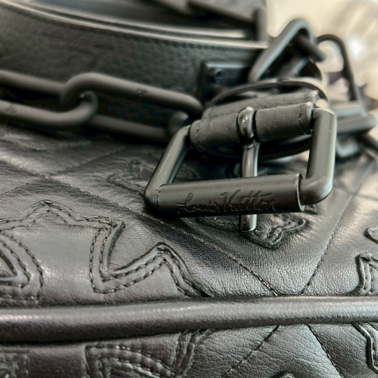 LOUIS VUITTON Sun Tulle Signature Chain Belt MP058 Size 90/36 ルイヴィトン サンチュール シグネチャー チェーンベルト サイズ90/36