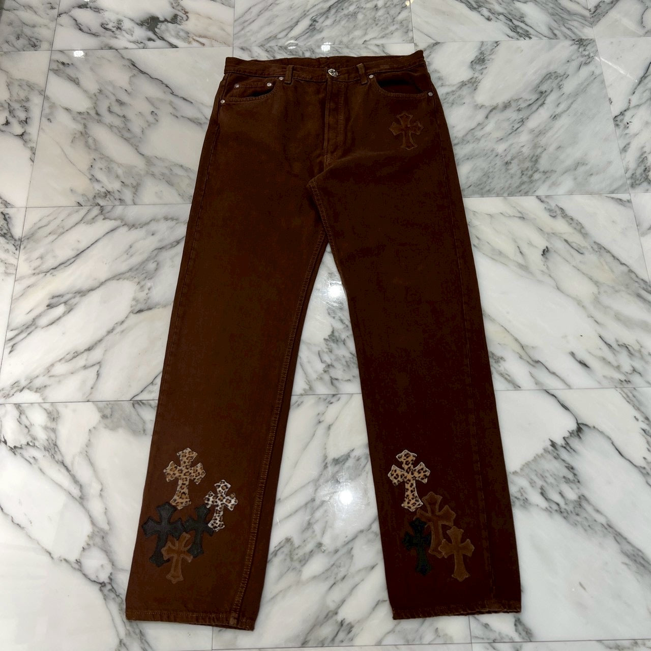 CHROME HEARTS × Levi's Body VNTG Multi Cross Leather Patch Jeans Size 33 クロムハーツ × リーバイスボディ ヴィンテージ クロスレザーパッチ ジーンズ デニムパンツ サイズ33