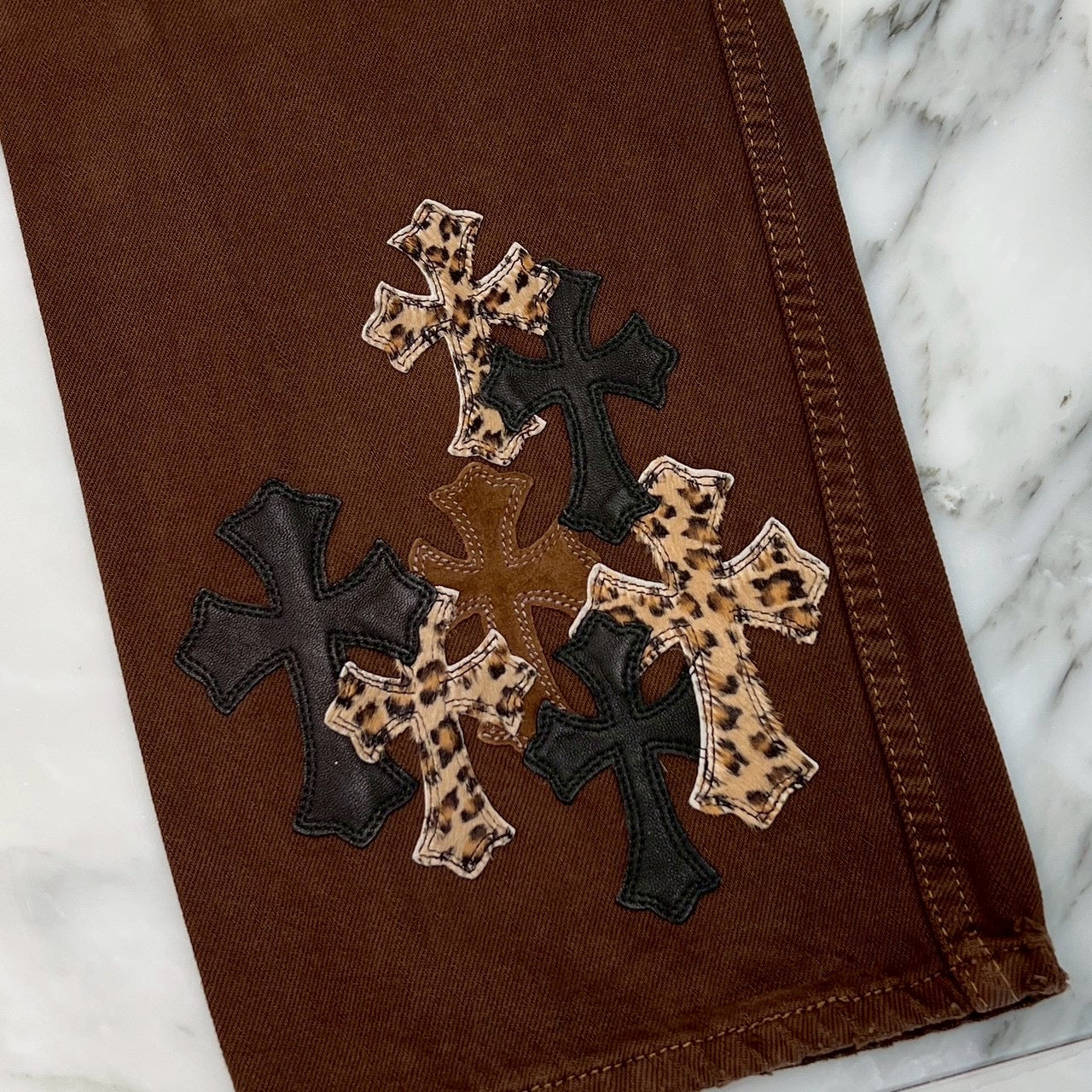 CHROME HEARTS × Levi's Body VNTG Multi Cross Leather Patch Jeans Size 33 クロムハーツ × リーバイスボディ ヴィンテージ クロスレザーパッチ ジーンズ デニムパンツ サイズ33