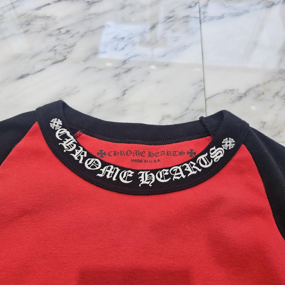 CHROME HEARTS Neck Logo Base Ball Long Sleeve Tee Size S クロムハーツ ネックロゴ ベースボール ロングスリーブ Tシャツ サイズS