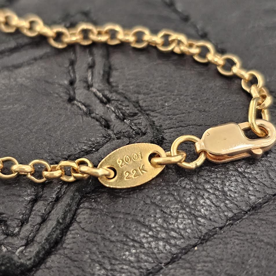 CHROME HEARTS 22K Roll Chain Necklace 18 Inch クロムハーツ 22K ロールチェーン ネックレス 18インチ