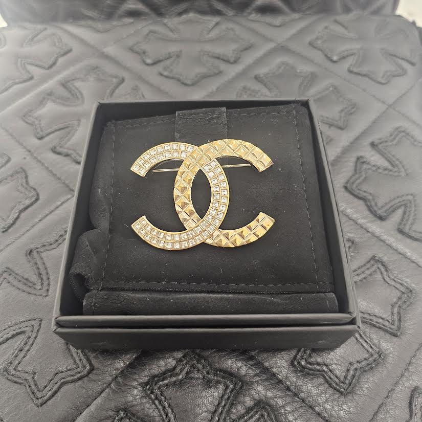 CHANEL 2017AW B17 Coco Mark Rhinestone Brooch シャネル B17 ココマーク ラインストーン ブローチ