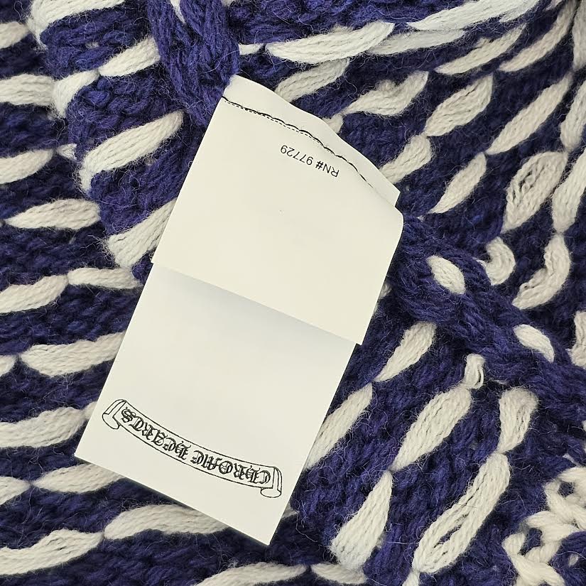 CHROME HEARTS Cross Leather Patch Cashmere Knit Sweater Size ONE SIZE（68-112）クロムハーツ クロスレザーパッチ カシミヤ ニットセーター シルバー925 サイズONE SIZE（68-112）