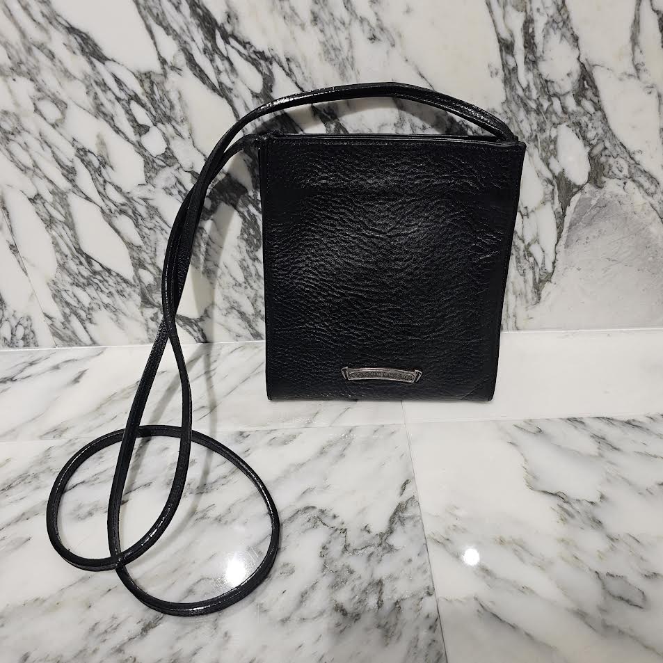 CHROME HEARTS Square Pocket 3 Cemetery Cross Leather Patch Shoulder Bag クロムハーツ スクエアポケット 3セメタリークロス レザーパッチ ショルダーバッグ