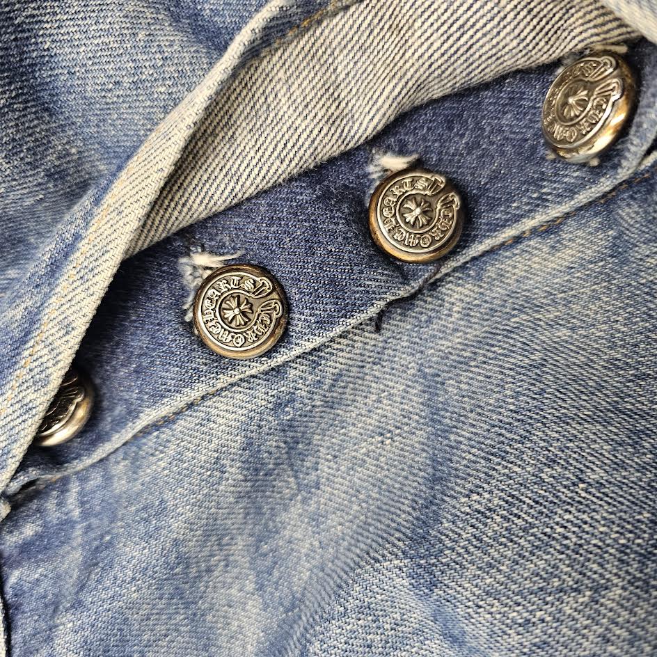 CHROME HEARTS × Levi's 501 VNTG Patent Leopard Leather Cross Patch Jeans Size 33 クロムハーツ × リーバイス 501 ヴィンテージ パテント レオパード レザークロスパッチ ジーンズ デニムパンツ サイズ33