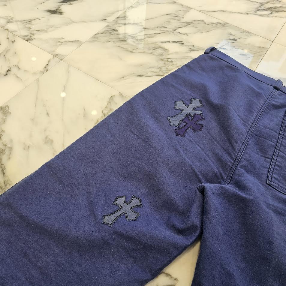 CHROME HEARTS VNTG Cross Quilting Patch French Work Pants Size 33 クロムハ―ツ ヴィンテージ クロスキルティングパッチ フレンチワーク パンツ サイズ33