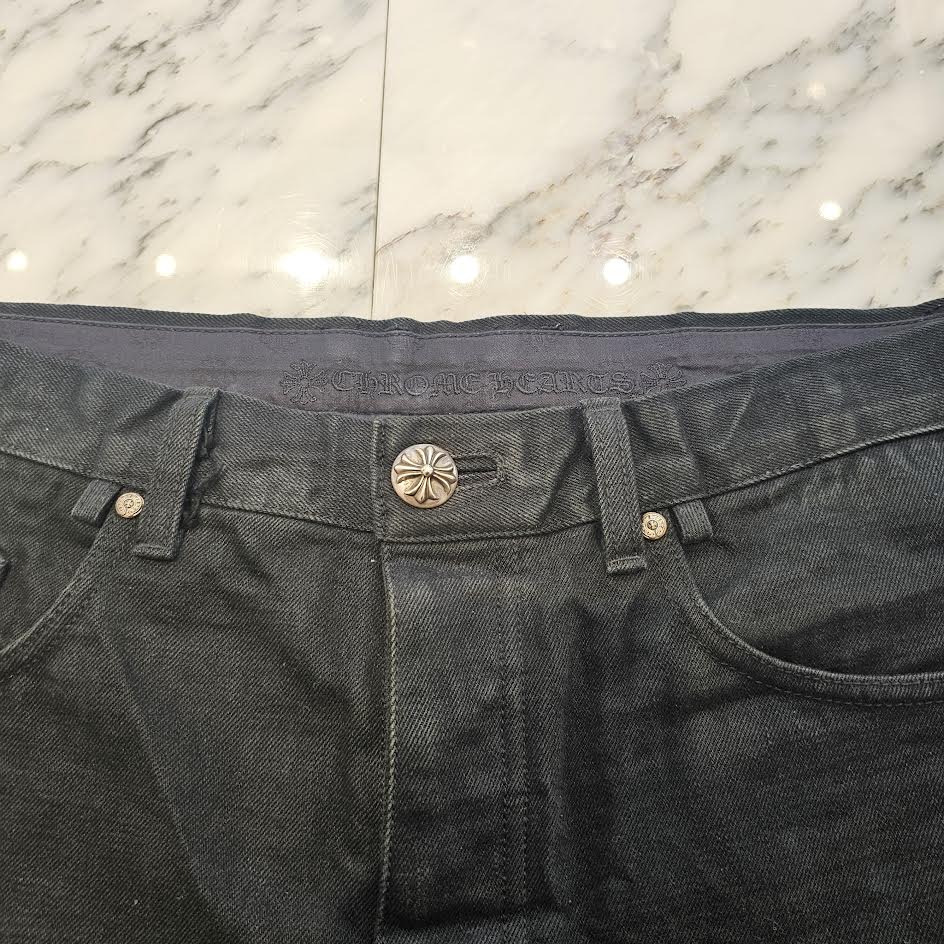 CHROME HEARTS CH Plus Cross Ball Button Denim Pants Size 34 クロムハーツ CHプラス クロスボールボタン デニムパンツ サイズ34