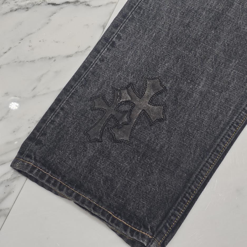 CHROME HEARTS × Levi's 501 VNTG Cross Leather Patch Denim Pants Size 34 クロムハーツ × リーバイス 501 ヴィンテージ クロスレザーパッチ デニムパンツ サイズ34