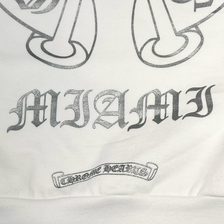 CHROME HEARTS MIAMI Limited Silver Glitter Horseshoe Pullover Hoodie Size L クロムハーツ マイアミ限定 シルバーグリッター ホースシュー プルオーバー フーディ サイズL