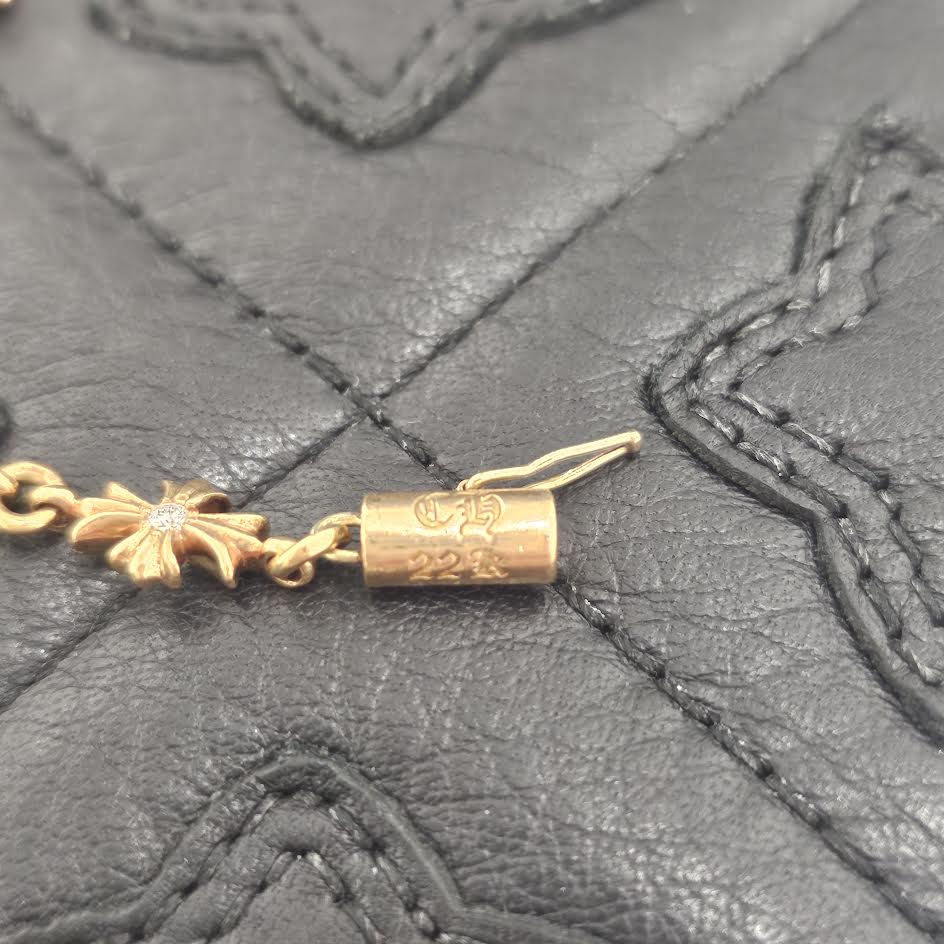 CHROME HEARTS 22K Tiny E Pave Diamond CH Plus Bracelet 12 LINK クロムハーツ 22K タイニーE パヴェダイヤモンド CHプラス ブレスレット 12リンク