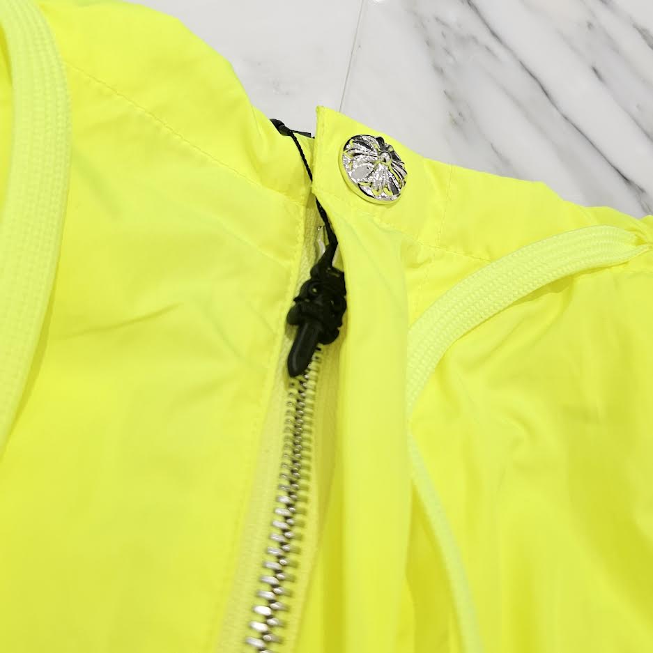 CHROME HEARTS Neon Yellow Dagger Zip Side Glitter Line Nylon Biker Long Pants Size ONE SIZE（66-100）クロムハーツ ネオンイエロー ダガージップ サイドグリッターライン ナイロン バイカー ロングパンツ サイズONE SIZE（66-100）