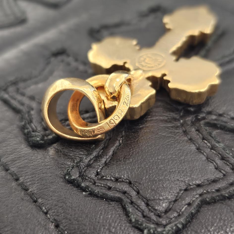 CHROME HEARTS 22K Filig Cross-XSM P D Pendant Top クロムハーツ 22K フィリグリークロスXS PAVEダイヤ ゴールド ペンダントトップ