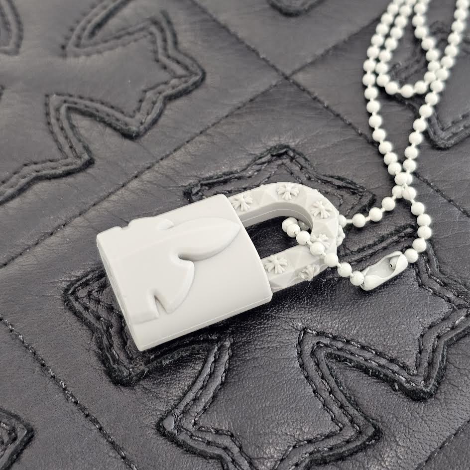 CHROME HEARTS 2023SS PADLOCK Flare Knee Silicon Rubber Necklace クロムハーツ パドロック フレアニー シリコンラバー ネックレス